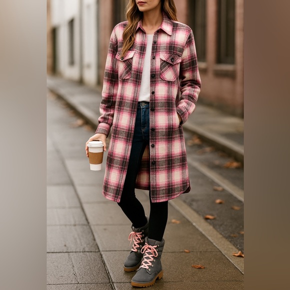 Gray Winter Boots Pink Laces Lug Sole sz 8 - Picture 2 of 11